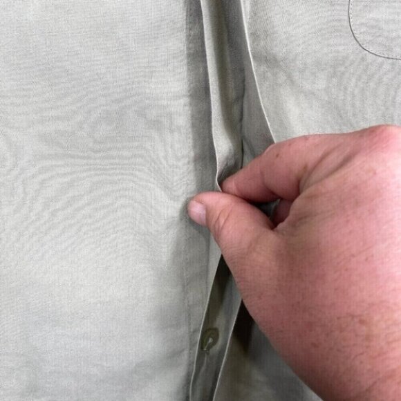 Stacy Adams Dress Shirt Mens 17.5 32/33 Tan Button Up Long Sleeve Casual Preppy - Picture 3 of 11